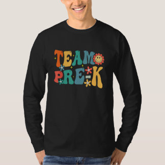Team Pre K Teacher Student Groovy Back To School F T-shirt