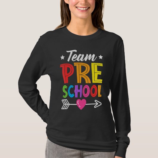 Team Preschool Teacher Student Kid Back To School  T-shirt (Voorkant)