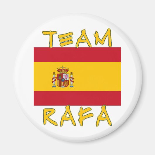 Team Rafa met Spaanse vlag Magneet (Voorkant)