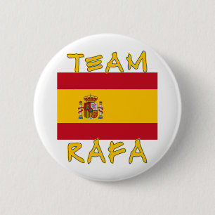 Team Rafa met Spaanse vlag Ronde Button 5,7 Cm