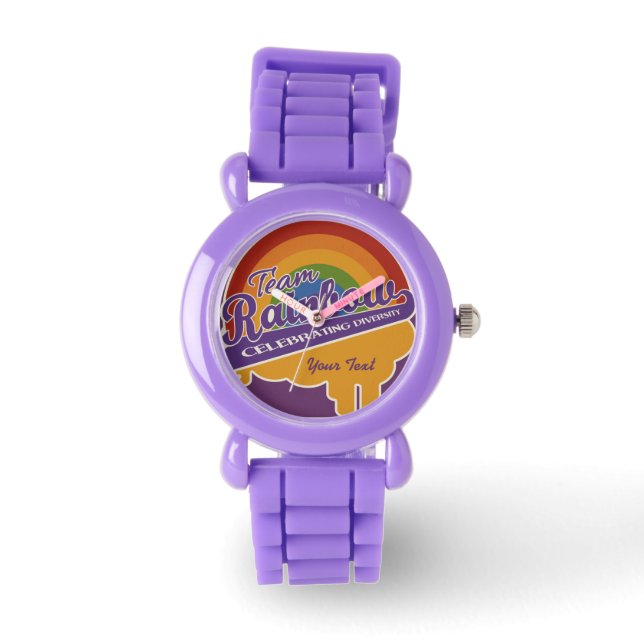 Team Rainbow aangepaste horloges (Voorkant)