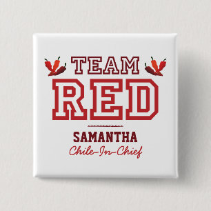 TEAM RED Lid Vierkante Button 5,1 Cm