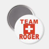 Team Roger met Zwitserse vlag Magneet (Voorkant / Achterkant)