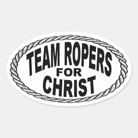 Team Ropers voor Christ Euro Style Ovale Sticker (Voorkant)