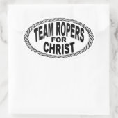 Team Ropers voor Christ Euro Style Ovale Sticker (Tas)
