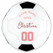 Team roze meisjesnaam voetbal (Voorkant)