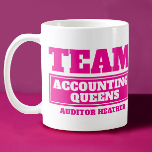 Team roze personaliseer team en naam mok