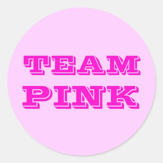 Team Roze Ronde Sticker (Voorkant)