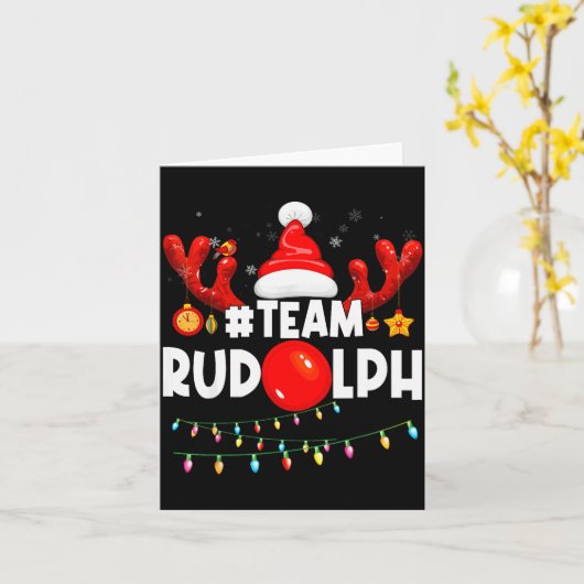 Team Rudolph-cool Christmas Reindeer Costume Kaart (Gele Bloem)