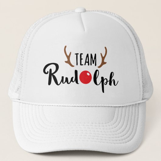 Team Rudolph - Logo kerstteam Trucker Pet (Voorkant)