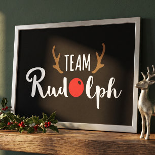 Team Rudolph Moderne Kerstversiering Poster