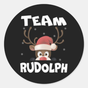 Team Rudolph rendierherten Ronde Sticker