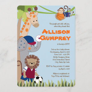 Team Safari Baby shower Invitation Kaart