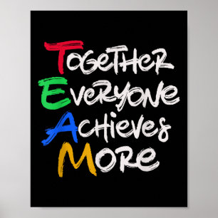 Team Samen Elke Persoon Bereikt Meer Teamwerk Moti Poster
