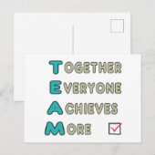 Team - samen iedereen bereikt meer briefkaart (Voorkant / Achterkant)