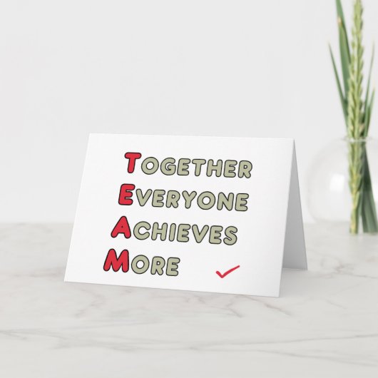 Team - samen iedereen bereikt meer kaart (Voorkant)