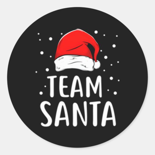 Team Santa Familie Ronde Sticker (Voorkant)
