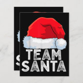Team Santa Kerstman Squad Family Matching Pajamas Informatiekaartje (Voorkant / Achterkant)