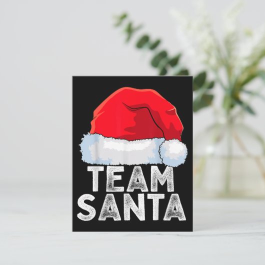Team Santa Kerstman Squad Family Matching Pajamas Informatiekaartje (Staand voorkant)