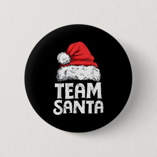 Team Santa Kerstman Squad Family Matching Pajamas Ronde Button 5,7 Cm