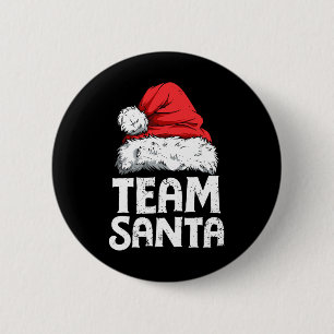 Team Santa Kerstploeg Familie Matching Pyjama's Ronde Button 5,7 Cm