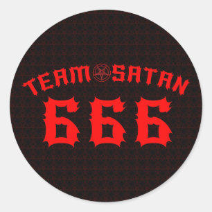 Team Satan 666 Ronde Sticker