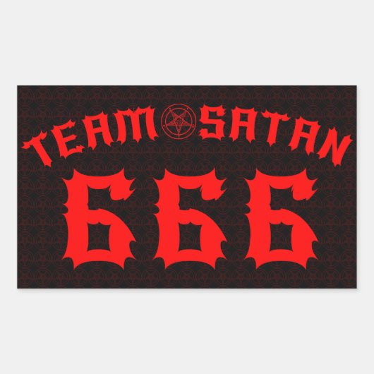 Team Satan Rechthoekige Sticker (Voorkant)