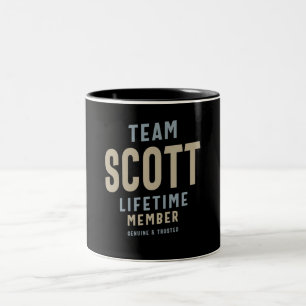 Team Scott Lifetime Lid Gepersonaliseerde Naam Tweekleurige Koffiemok