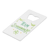 Team Shamrock Kredietkaart Flessenopener (Voorkant Gekanteld)