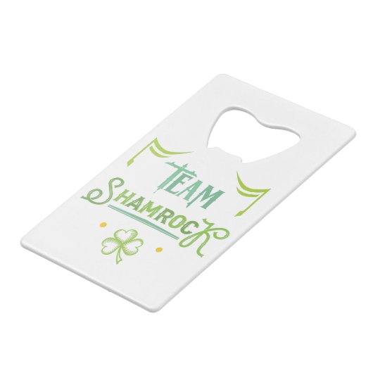 Team Shamrock Kredietkaart Flessenopener (Achterkant Gekanteld)