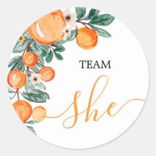 TEAM She Genre Révéler Citrus Orange Étiquettes de