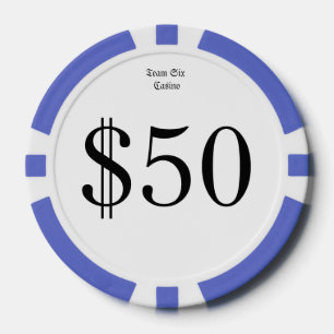Team Six (Funny Casino Money) $50 Casino-munt Pokerchips