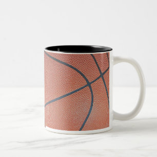 Team Spirit_Basketball textuur kijken Tweekleurige Koffiemok