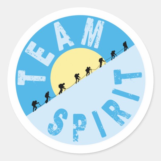 Team Spirit - bergbeklimming Ronde Sticker (Voorkant)