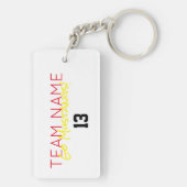 Team Spirit Sport Speler Naam Nummer Fun Sleutelhanger (achterkant)