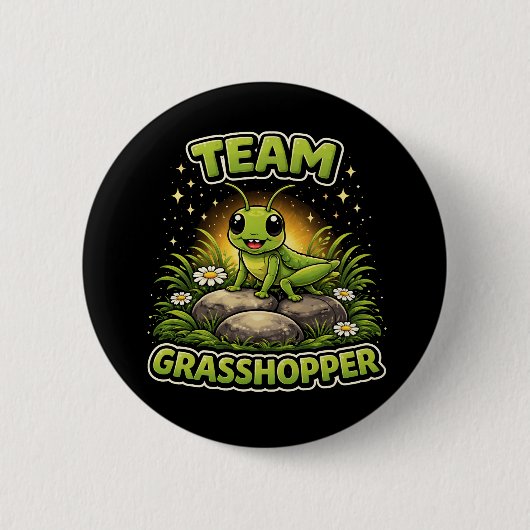Team Sprinkhaan Ronde Button 5,7 Cm (Voorkant)