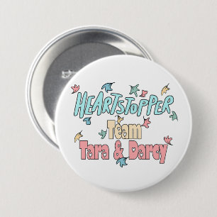 Team Tara en Darcy White Ronde Button 7,6 Cm