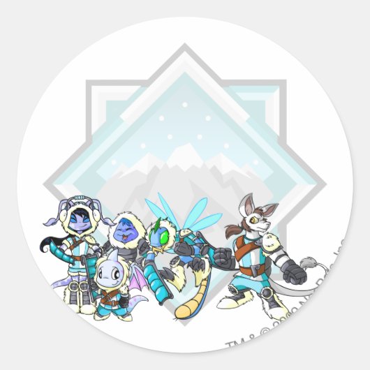 Team Terror Mountain Group Ronde Sticker (Voorkant)