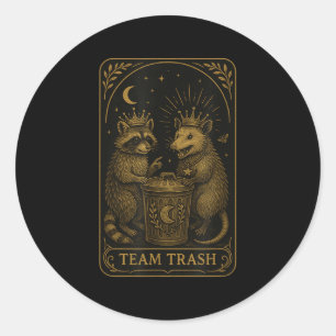 Team Traarot Card Wasbeer Opossum Liefhebber Grapp Ronde Sticker