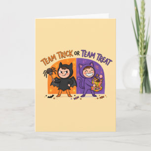 Team Trick of Team Treat Halloween Kinderen Kaart
