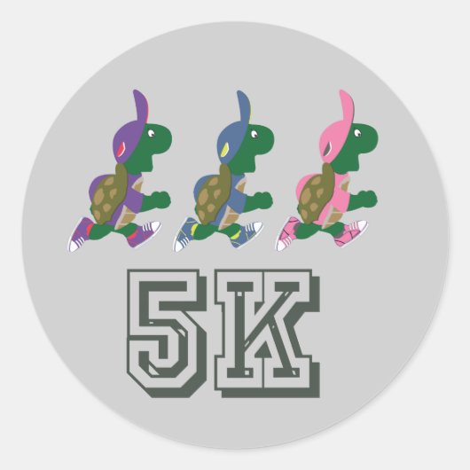 Team Turtle 5K Ronde Sticker (Voorkant)