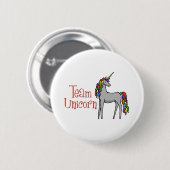 Team Unicorn Rainbow Ronde Button 5,7 Cm (Voorkant /achterkant)