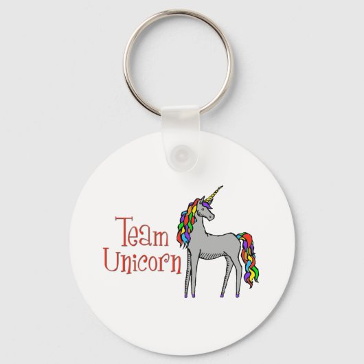 Team Unicorn Rainbow Sleutelhanger (Voorkant)