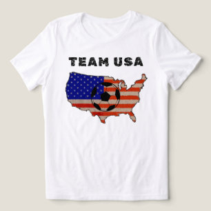 Team USA Bedrukte Vlag Voetbal Wedstrijd Dag 2026 Tri-Blend Shirt