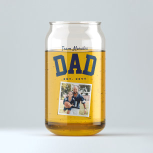 Team vader familienaam een foto sportief marine bl blikvorm glas