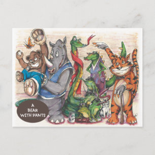 Team van het boek "Een Beer met Pants" Briefkaart