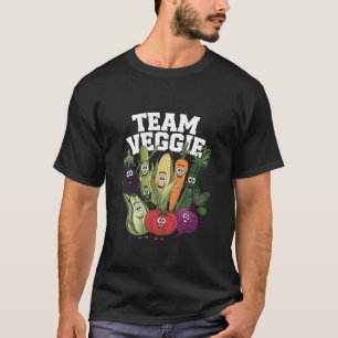 Team Veggie Speelse Groente Karakters Kunst Jongen T-shirt