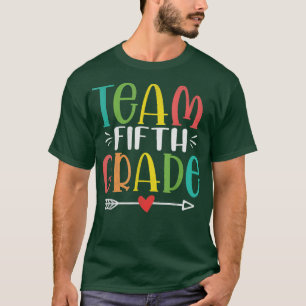 Team vijfde klas grappige leraar student terug naa t-shirt