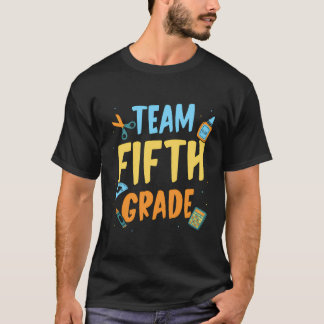 Team Vijfde klas Kinder leerkracht terug naar scho T-shirt