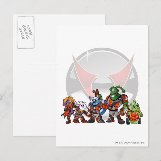 Team Virtupets Space Station Groep Briefkaart (Voorkant / Achterkant)